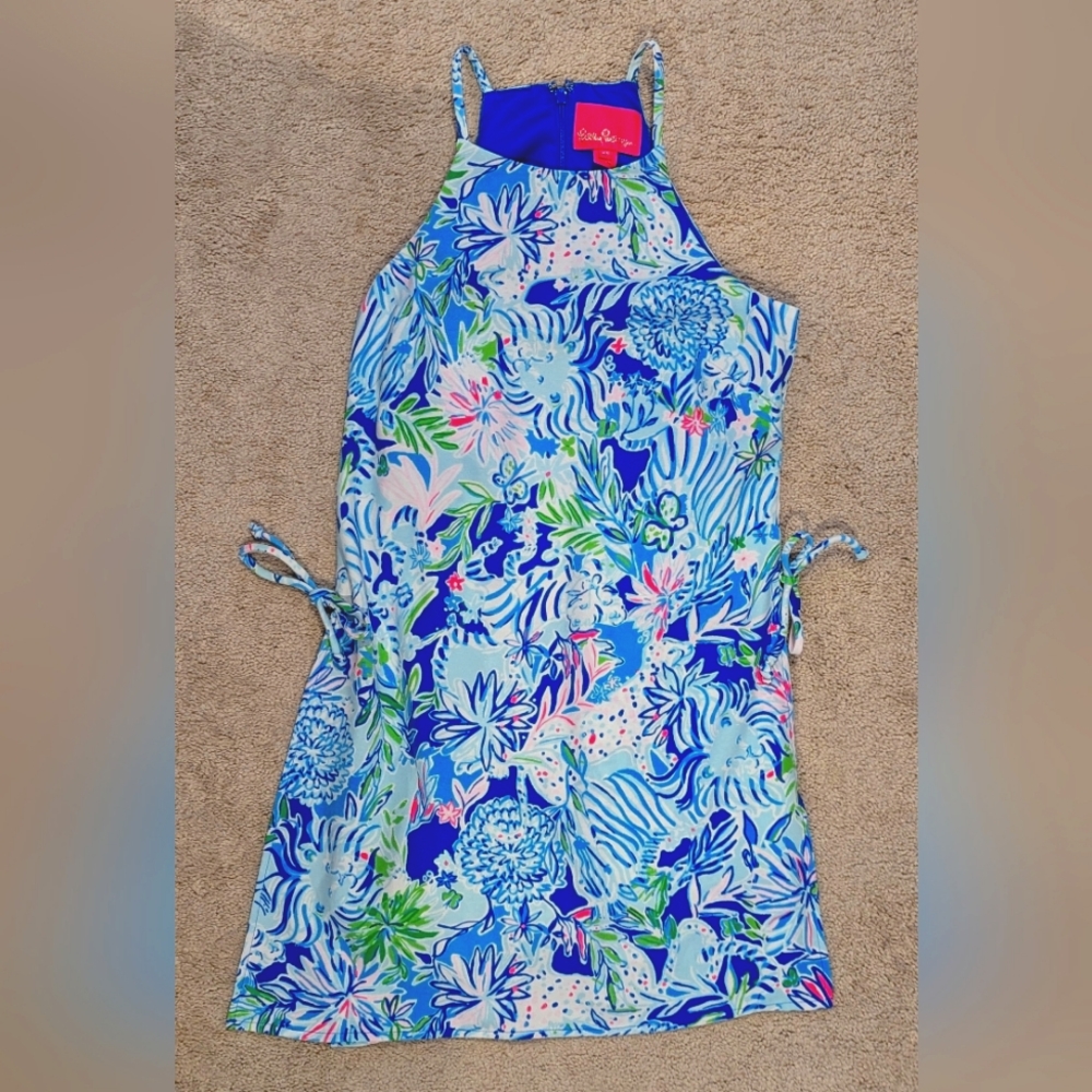 Lilly Pulitzer- Pearl Romper, coastal blue lion around Size: 00